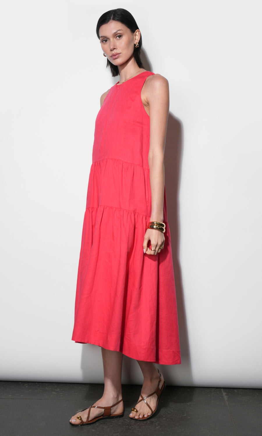 Dahlia Drop Waist Column Dress w/Zip Front