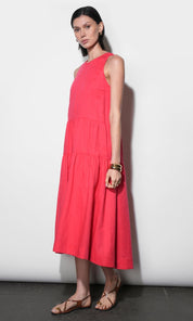 Dahlia Drop Waist Column Dress w/Zip Front
