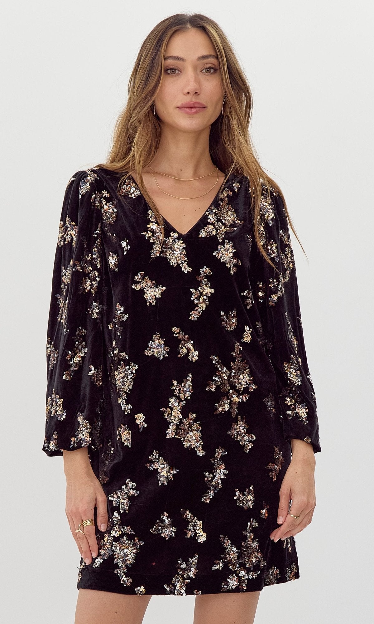 Helena Velvet Sequin Mini Dress