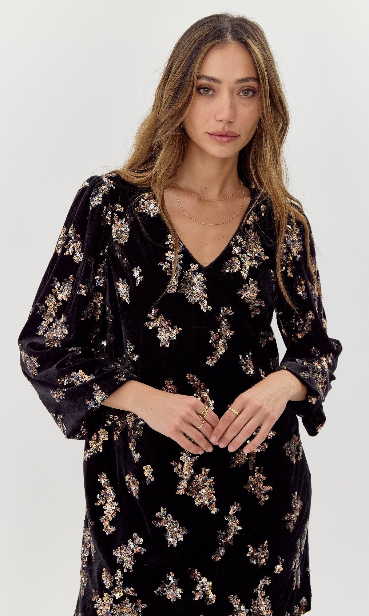 Helena Velvet Sequin Mini Dress