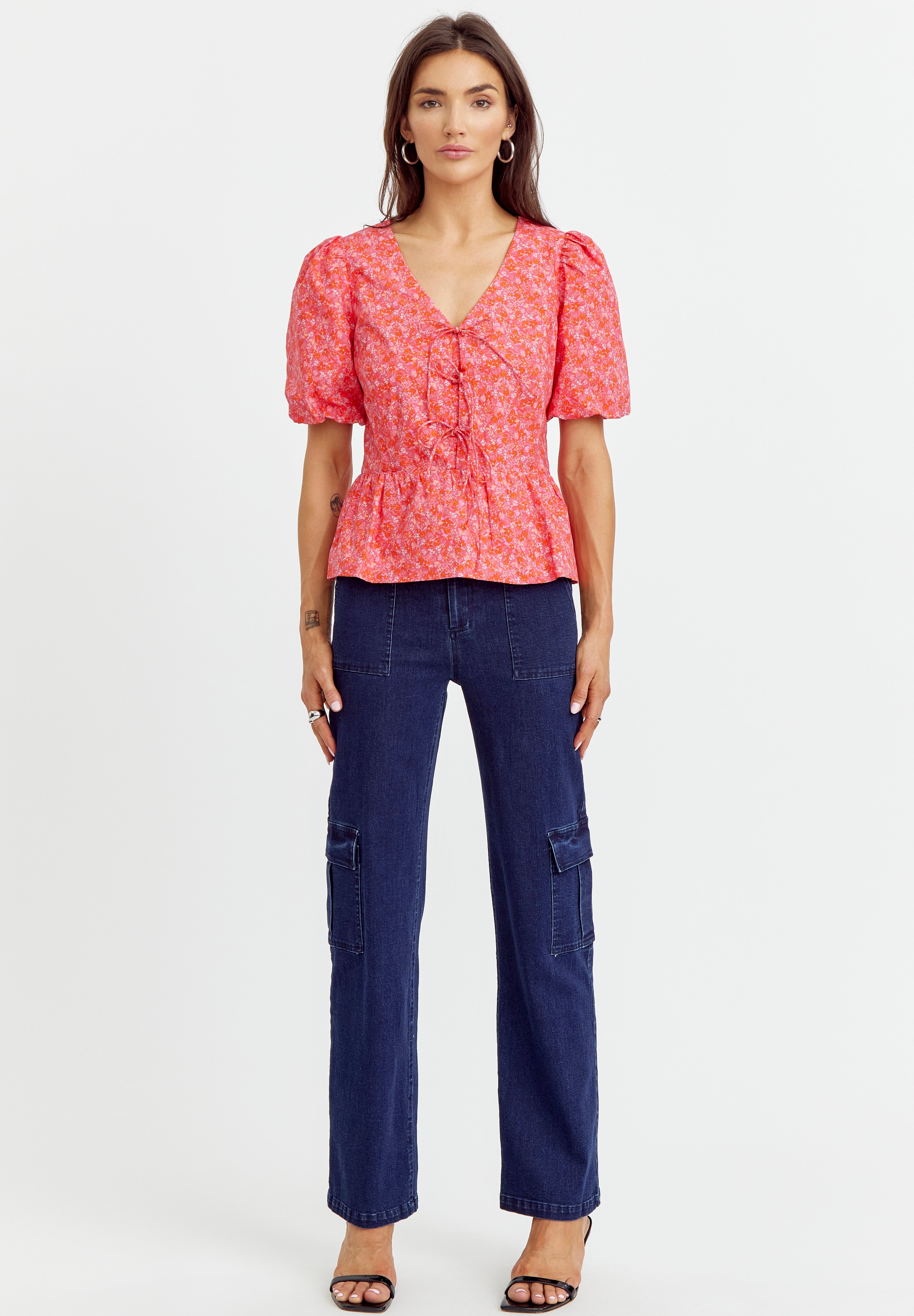 Betty Poplin Puff Sleeve Top