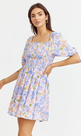 Ritali Floral Smocked Mini Dress