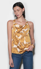 Eliza Cowl Neck Halter Top With Buckle