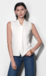 Taylor Draped Neck Sleeveless Knit Top