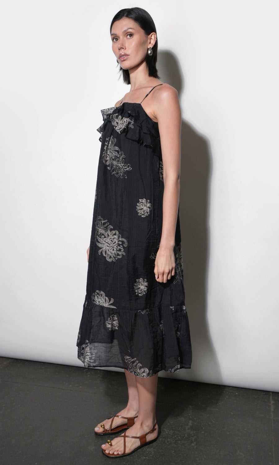 Paige Layered Ruffle Midi Dress