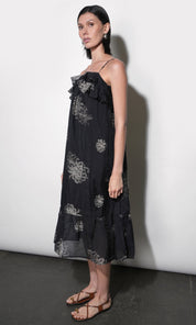 Paige Layered Ruffle Midi Dress