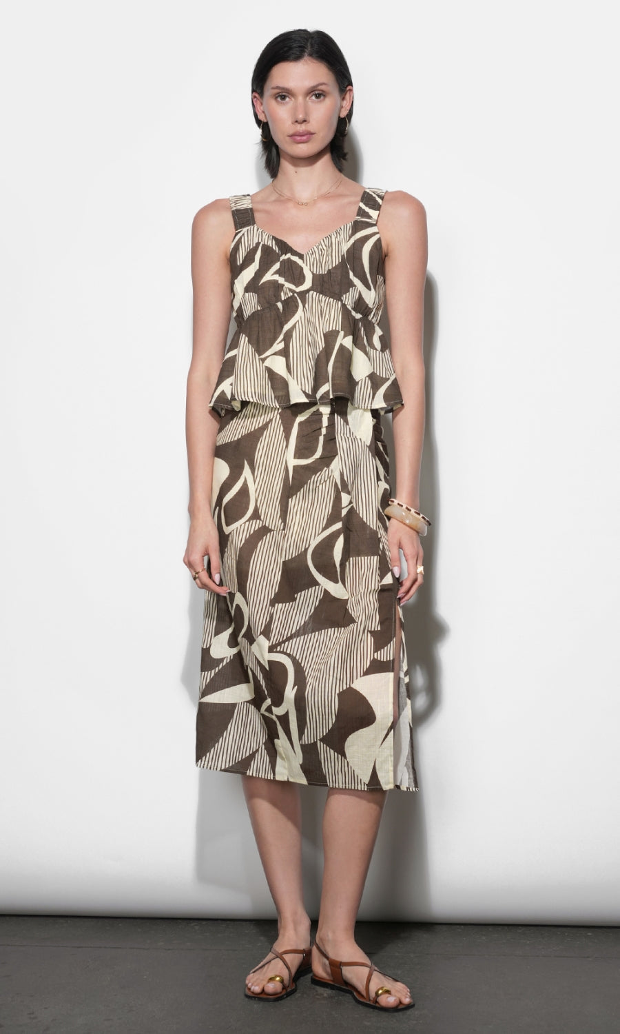 Iris Draped Midi Skirt