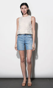 Alba Side Embroidered Side Tie Sleeveless Top