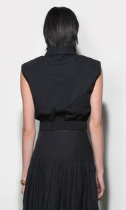 Oren Poplin Sleeveless Shirt With Elasticized Hem