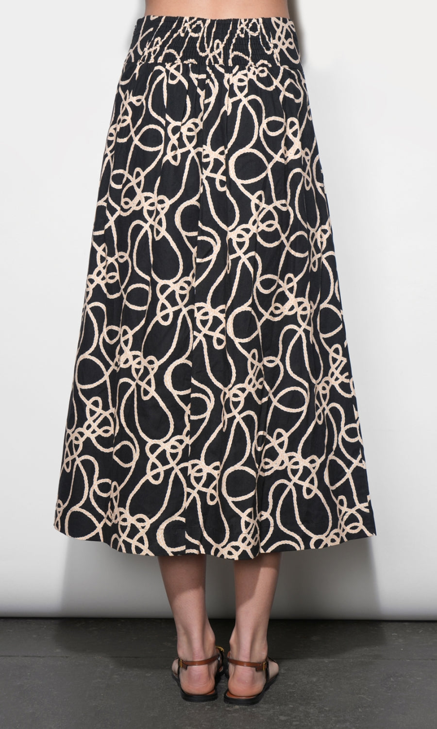 Sailor Pleat Detail Midi Skirt