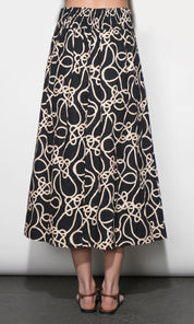Sailor Pleat Detail Midi Skirt