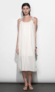 Pauline Easy Stripe Midi Dress With Shoulder Detail