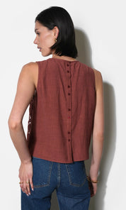 Alice Sheer Embroidered Sleeveless Top