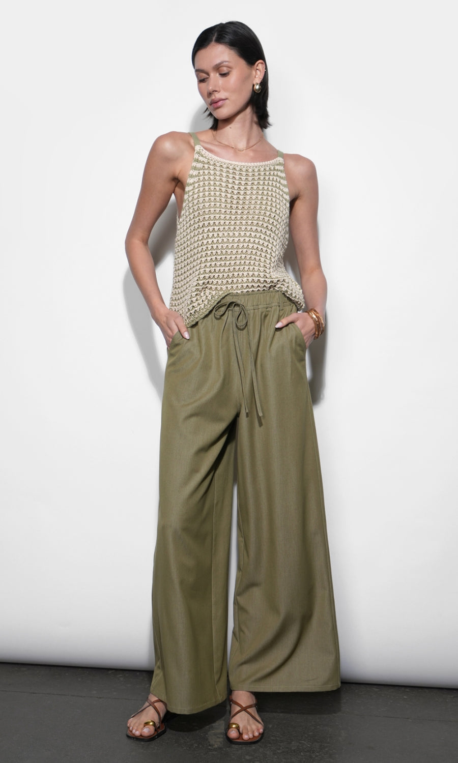 Paisley Wide Leg Pull On Pants