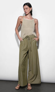 Paisley Wide Leg Pull On Pants