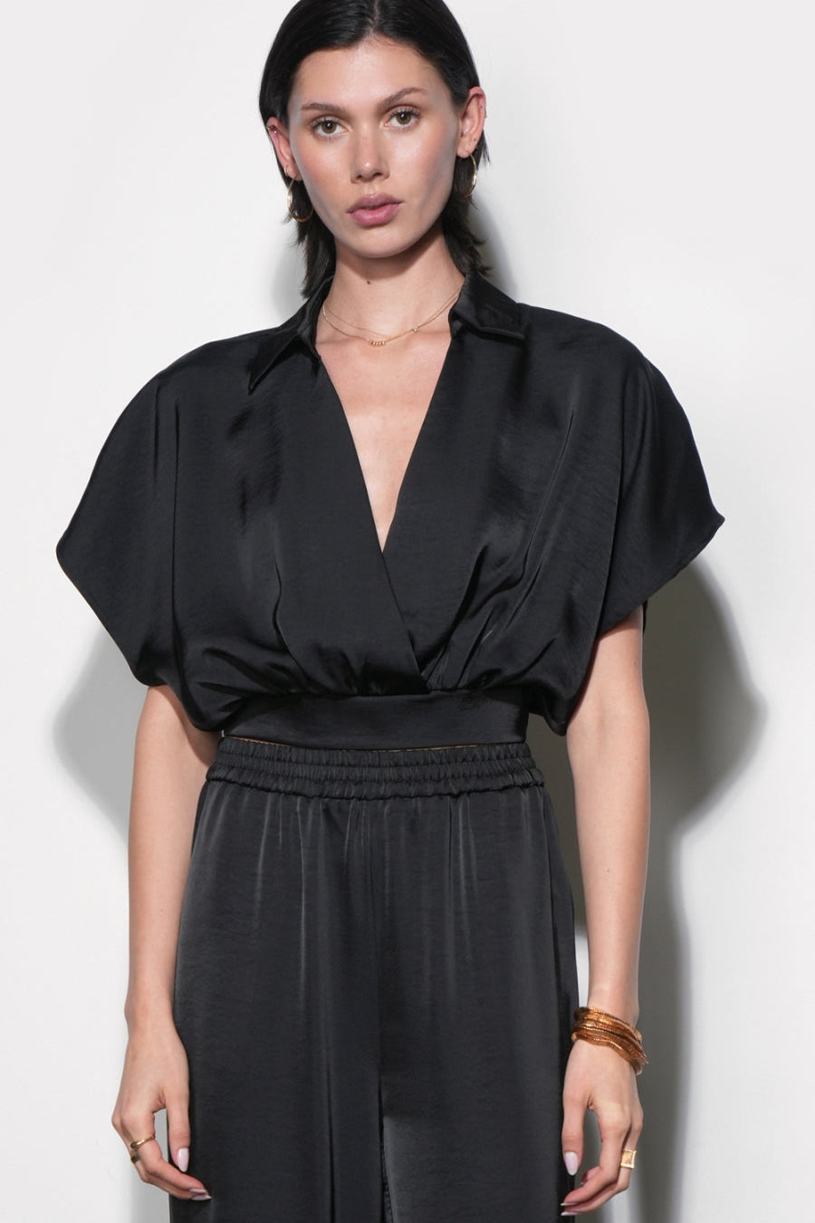 Nisa Dolman Sleeve Black Top
