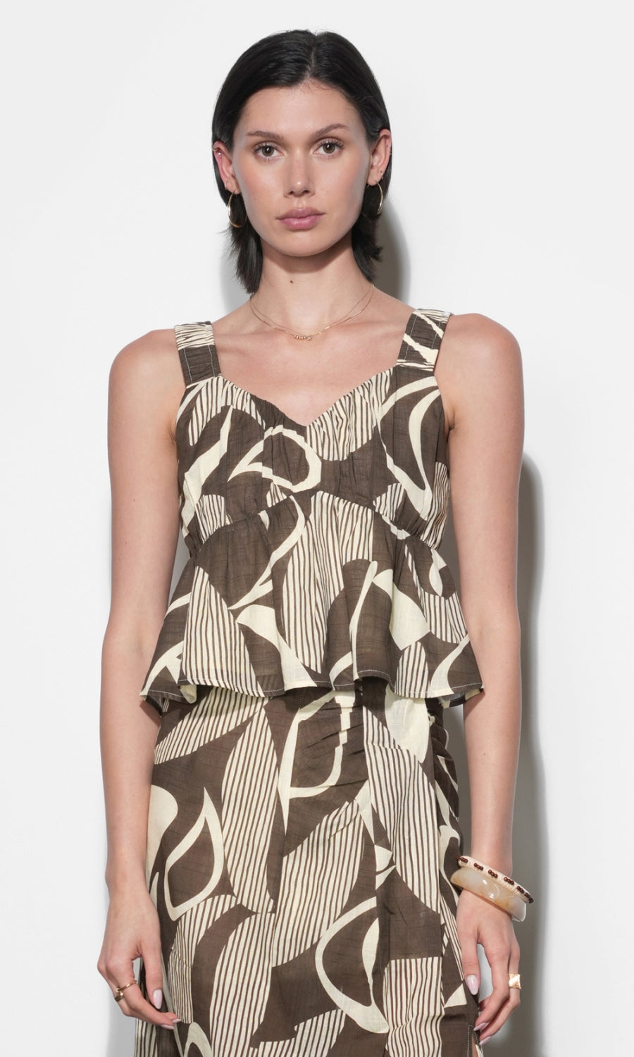 Jasmine Ruched Bodice Peplum Top