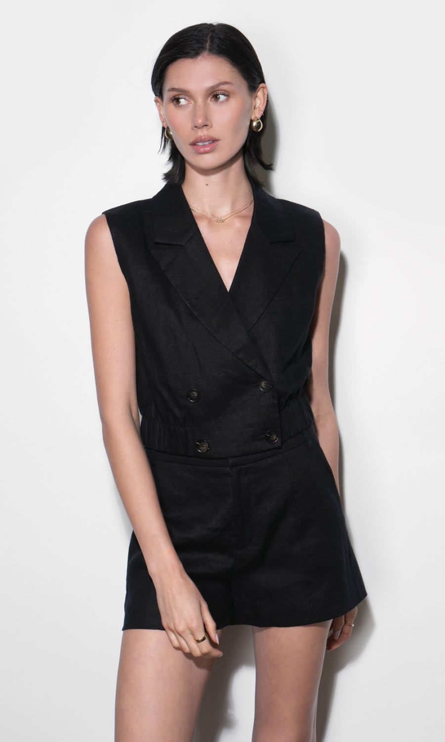 Haisley Linen Black Shorts