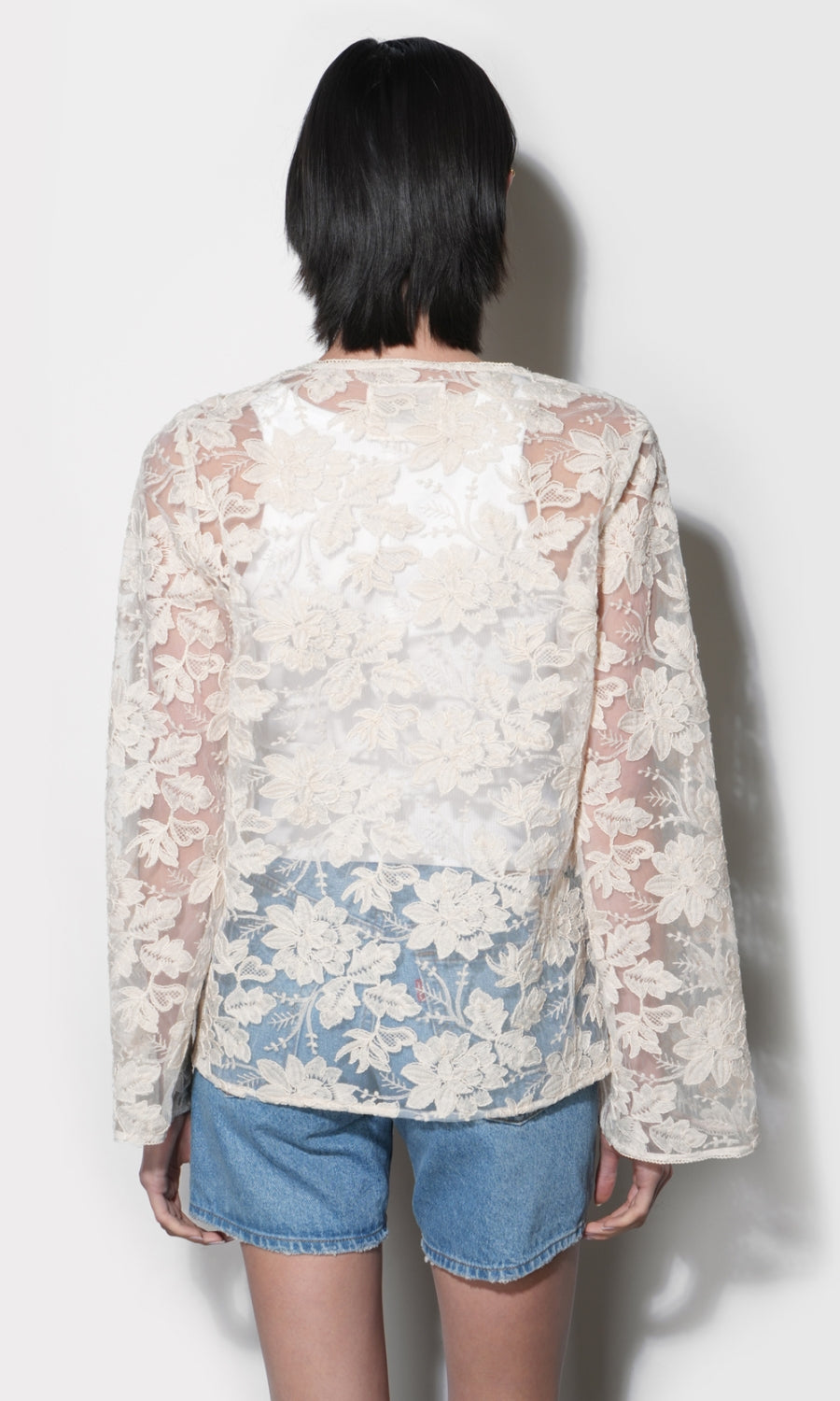 Zaylee Sheer Embroidery Lace Cardigan
