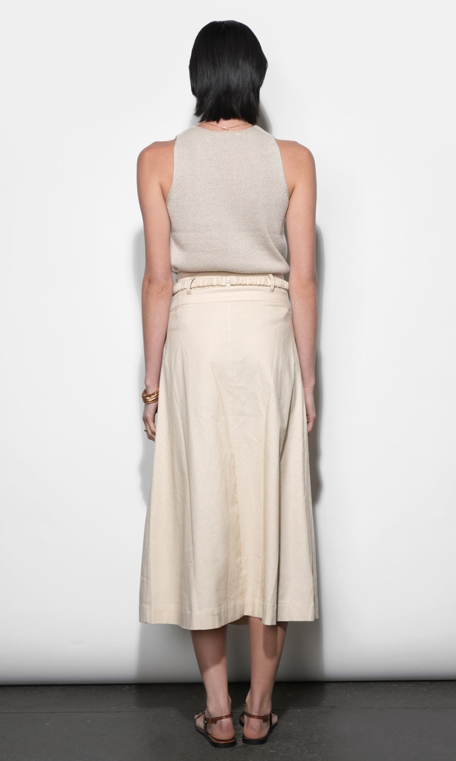 Yvette Pleat detail Mini Skirt With Belt