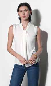 Taylor Draped Neck Sleeveless Knit Top