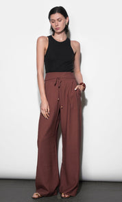 Taryn Waist Tie Detailed Wide Leg Pants