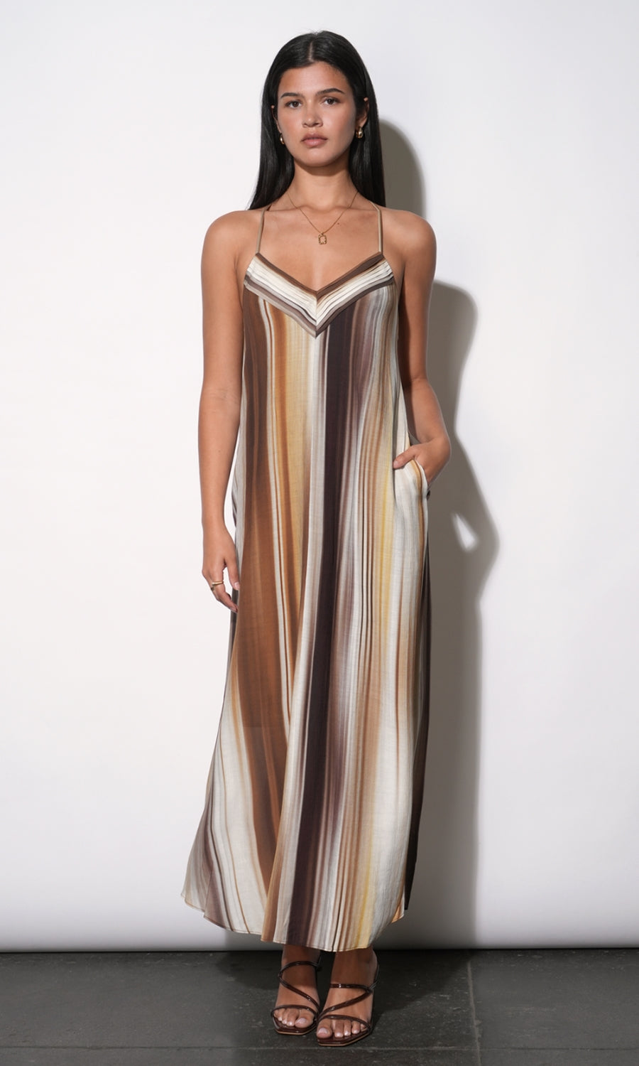 Stella Vertical Watercolor Maxi Dress