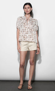 Bella Short Sleeve Button Down Blouse