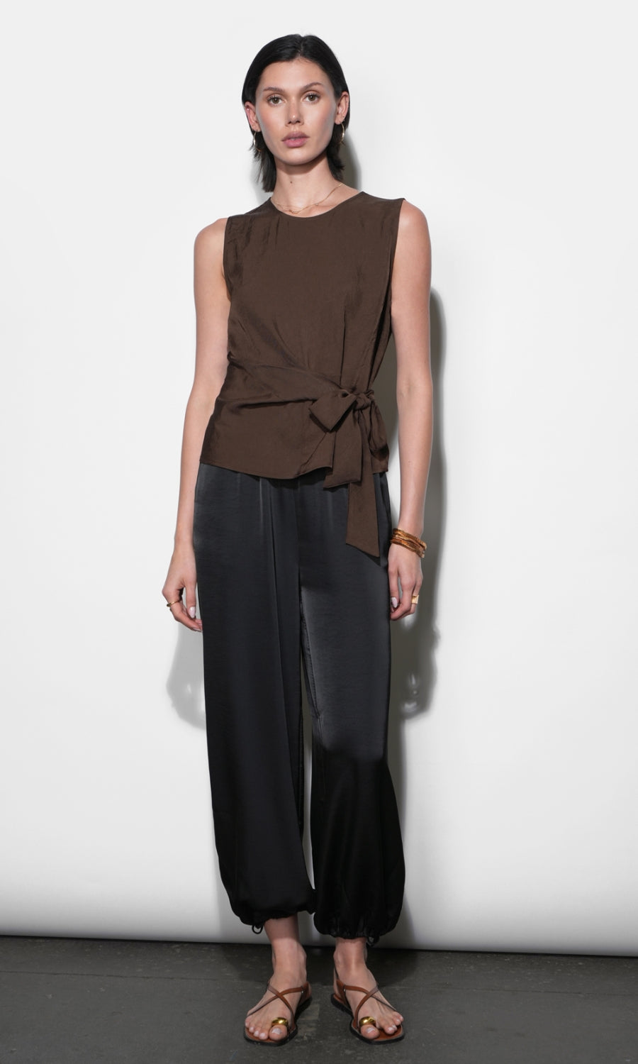 Ophelia Elastic Waist Balloon Black Pants