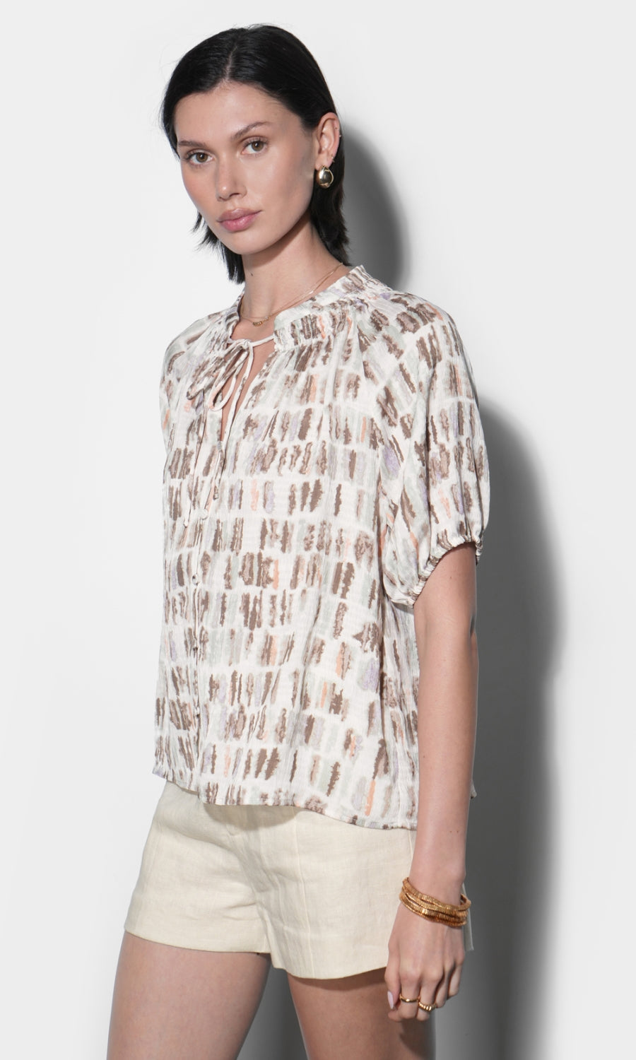 Bella Short Sleeve Button Down Blouse