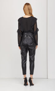 Spencer Vegan Leather Belted Pants