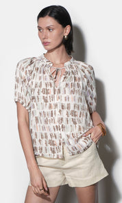 Bella Short Sleeve Button Down Blouse