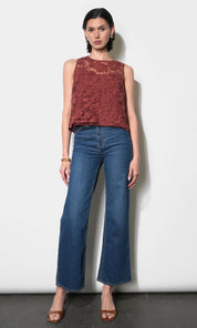 Alice Sheer Embroidered Sleeveless Top
