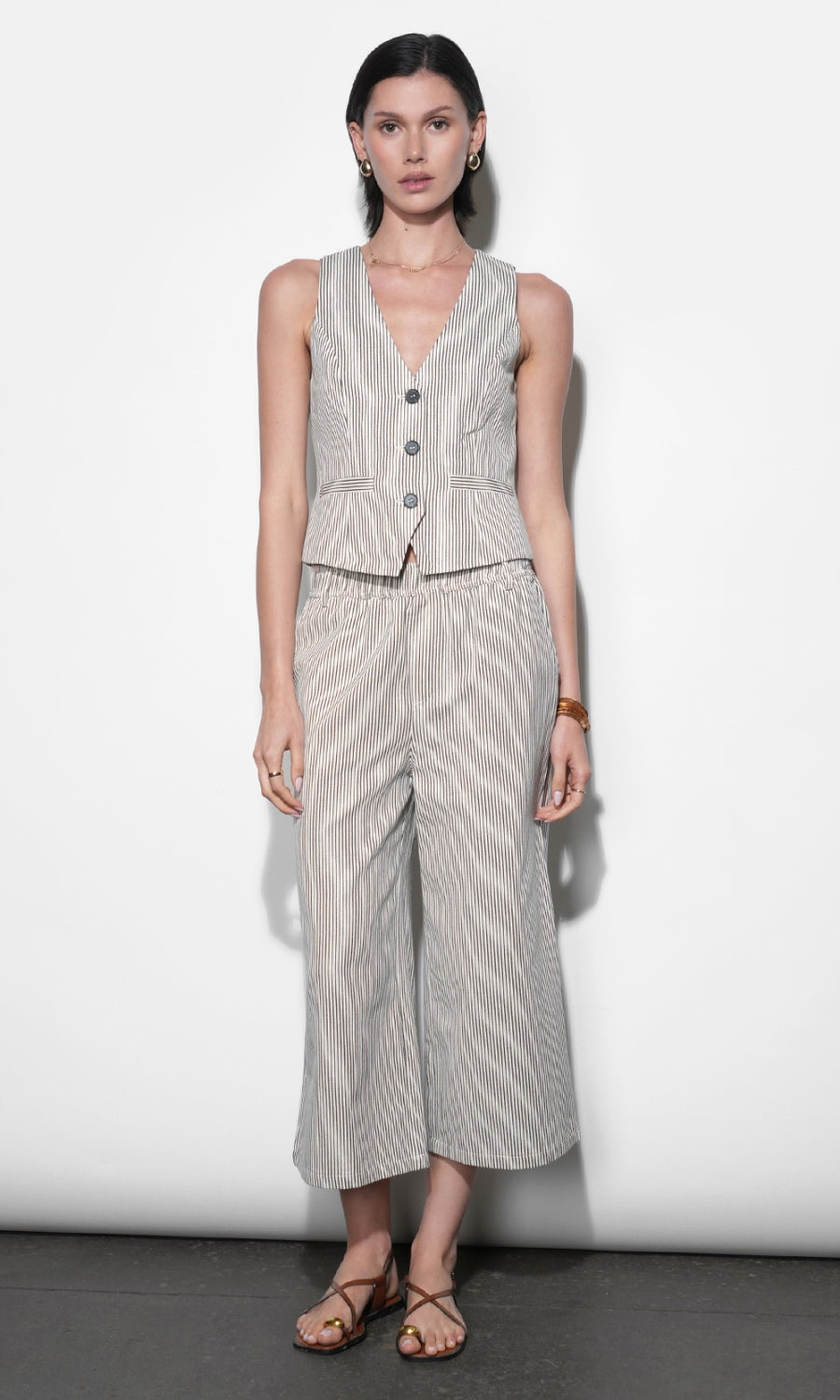Alice Canvas Stripe Wide Leg Culottes