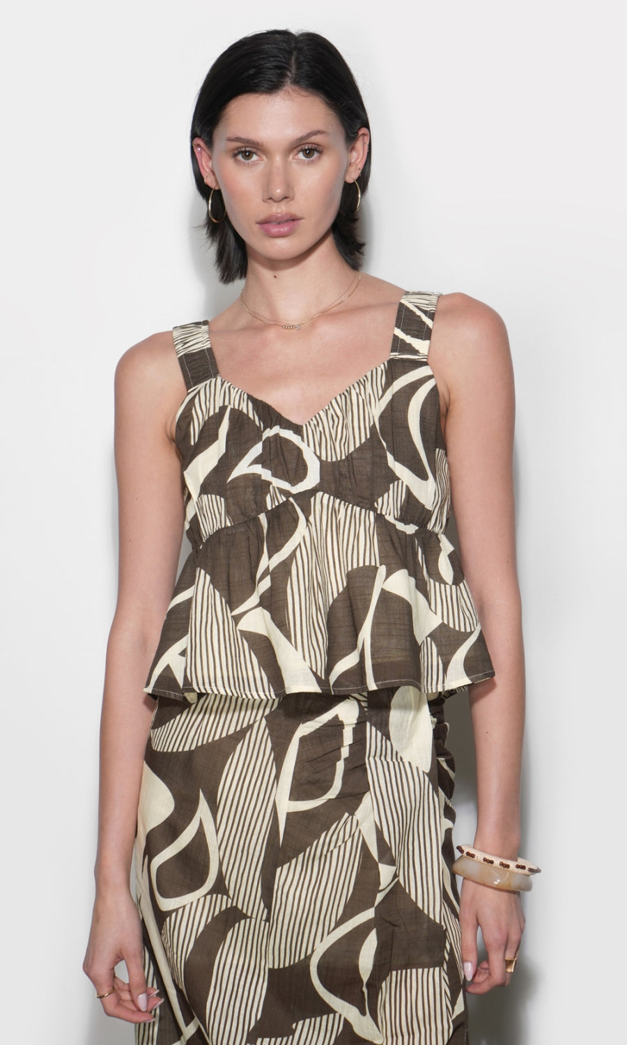 Jasmine Ruched Bodice Peplum Top