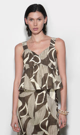 Jasmine Ruched Bodice Peplum Top