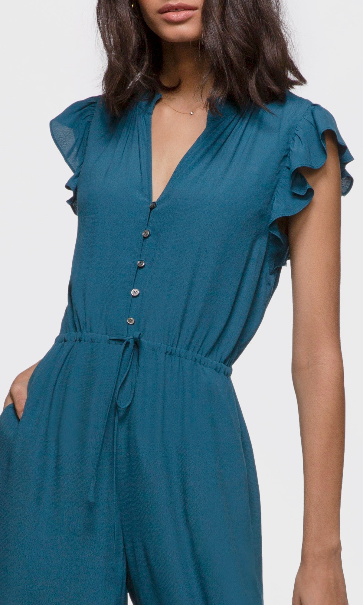 Daphne Flutter Sleeve Culotte Jumpsuit