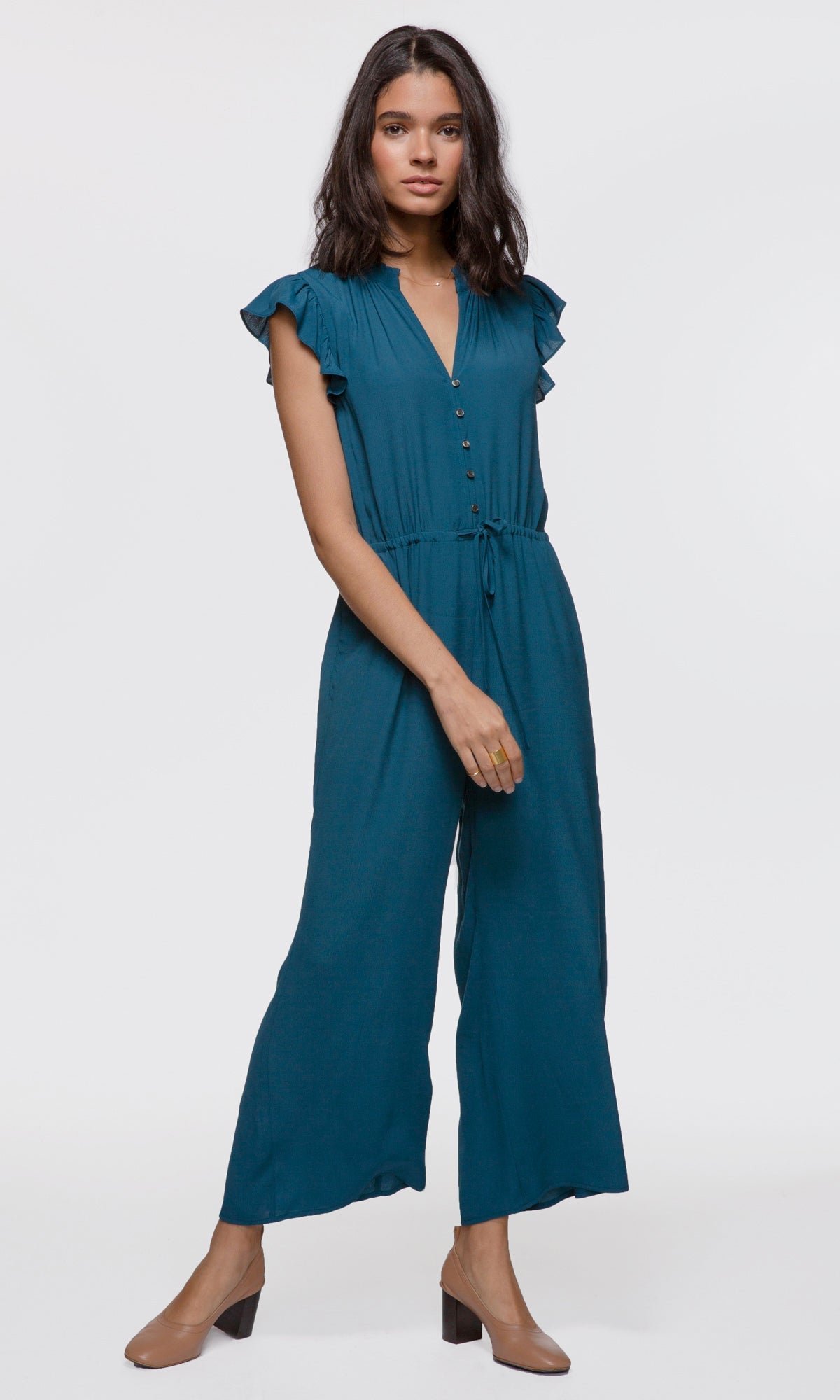 Daphne Flutter Sleeve Culotte Jumpsuit