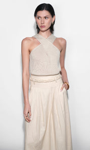 Yvette Pleat detail Mini Skirt With Belt