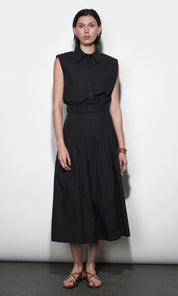 Oren Poplin Sleeveless Shirt With Elasticized Hem