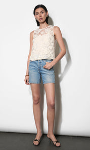 Alice Sheer Embroidered Sleeveless Top