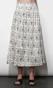 Aaliyah Smocked Back Waist Midi Skirt
