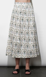 Aaliyah Smocked Back Waist Midi Skirt