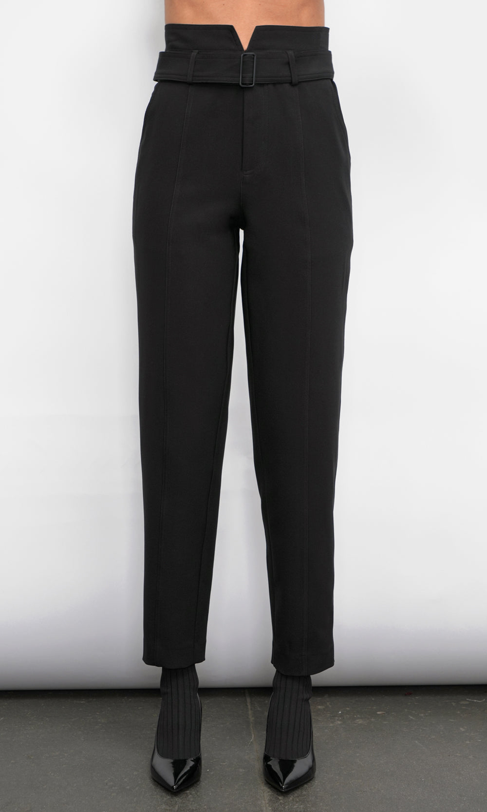 Abilene Belted Paper Bag High Waist Pants