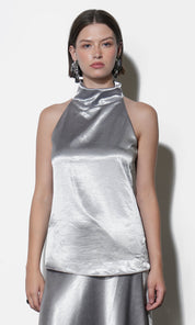 Addison Cowl Funnel Neck Halter Top