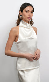 Addison Cowl Funnel Neck Halter Top