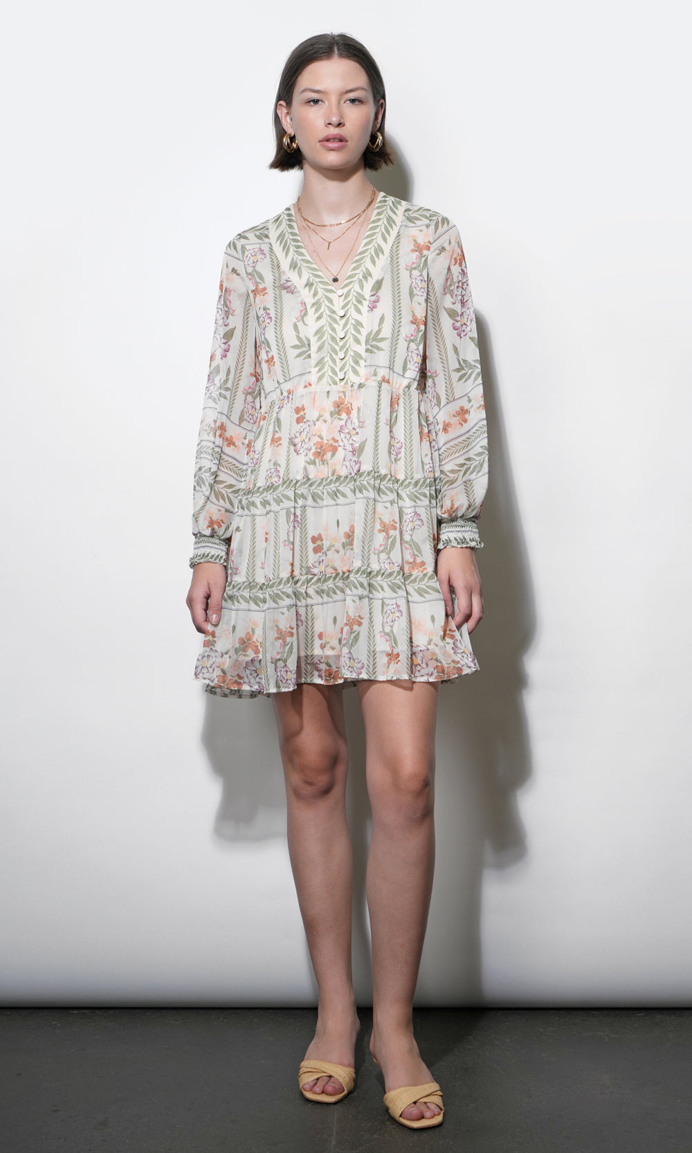 Alexis Deep V Tiered Pullover Dress