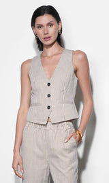 Alice Canvas Stripe Vest