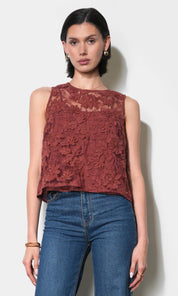 Alice Sheer Embroidered Sleeveless Top