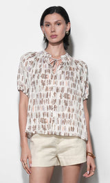 Bella Short Sleeve Button Down Blouse